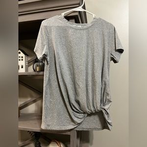 SMX Medium gray tie front short sleeve tee